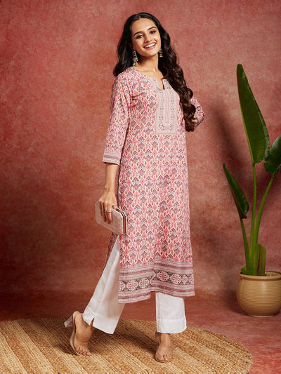 Pink Long Kurti Chikankari | Pink kurti, Trendy fashion tops, Fashion tops